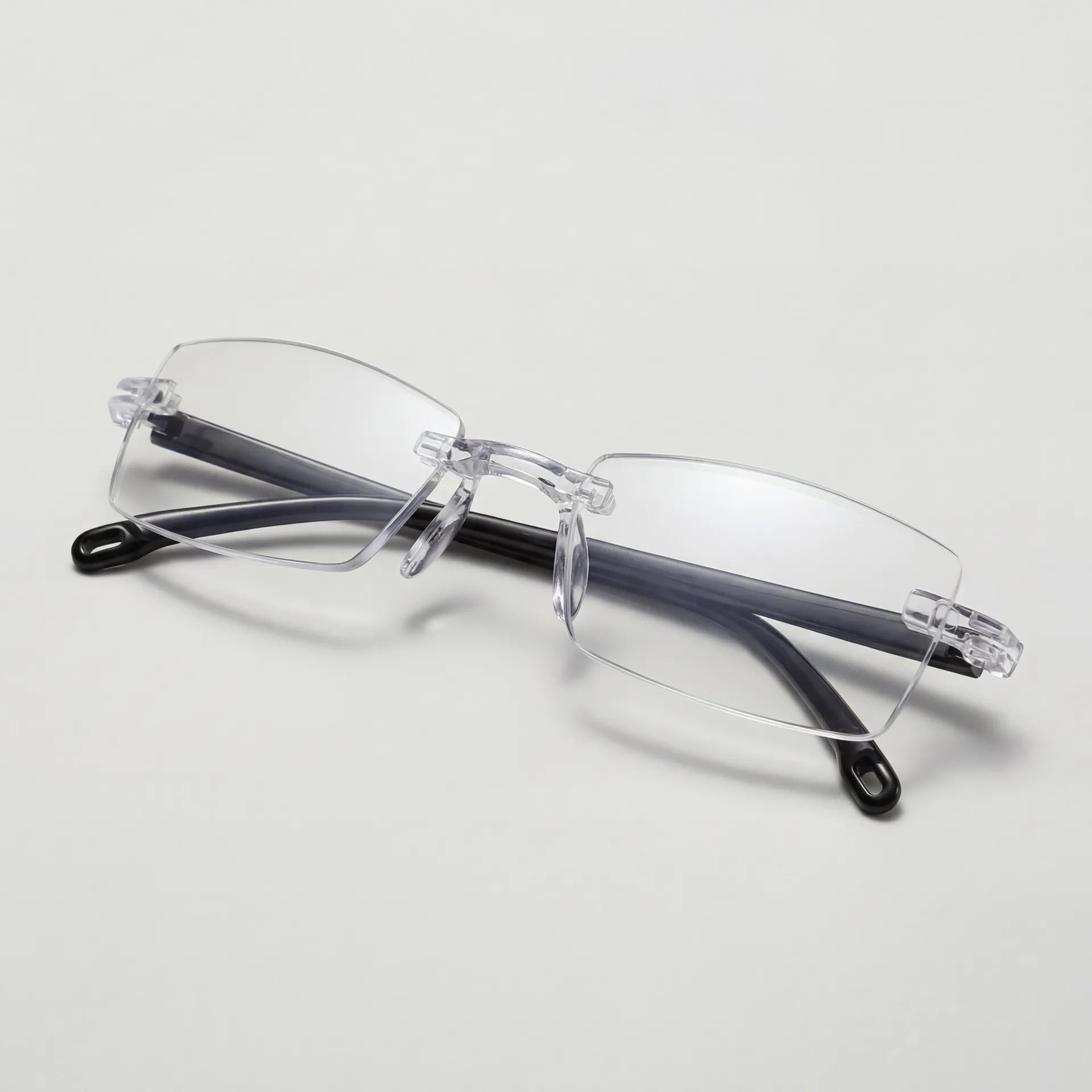 Daily use reading glasses on clean light studio background