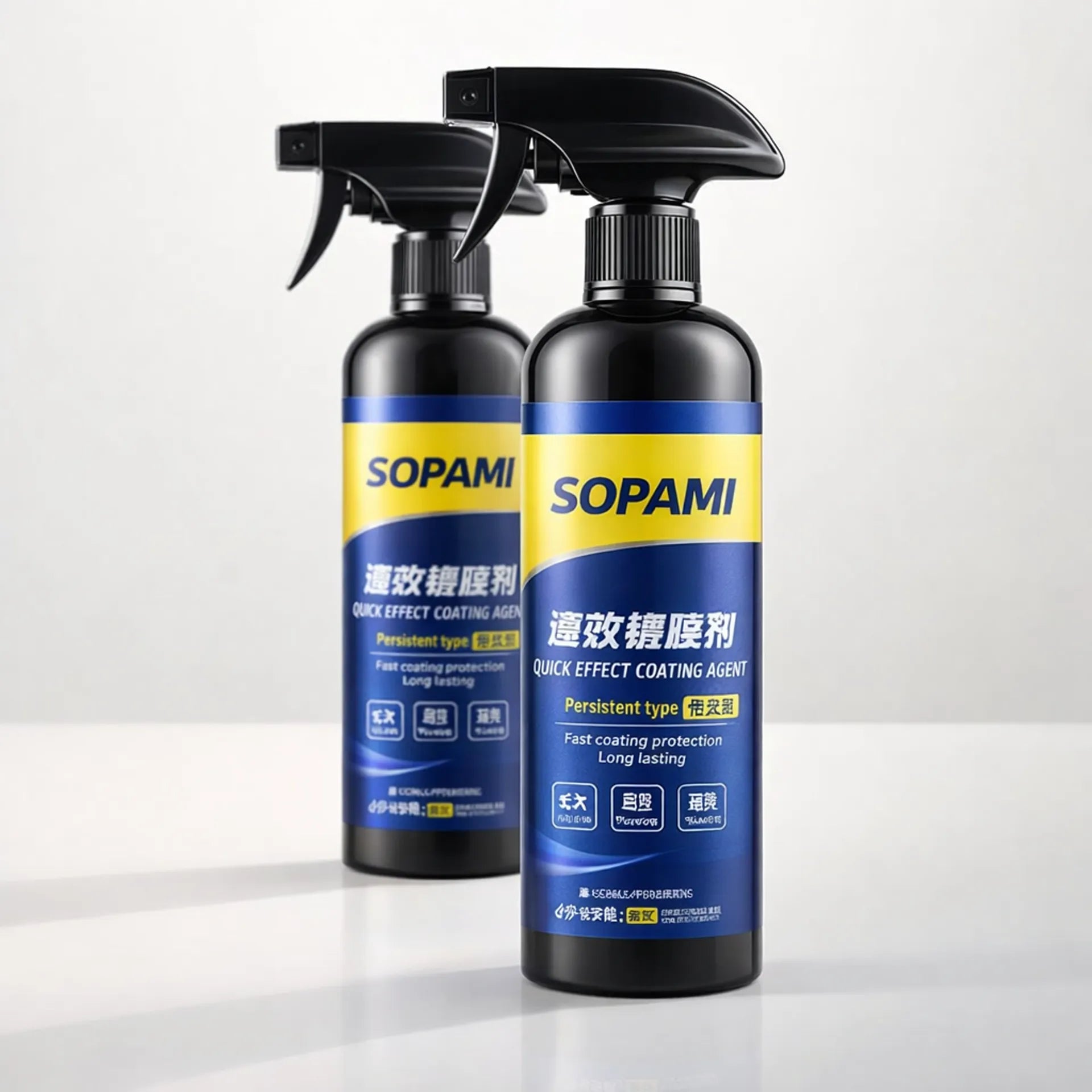 Car coating spray pack on clean light studio background
