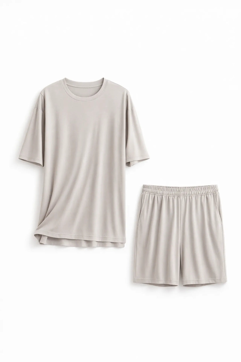 Couple co-ord set on clean light studio background